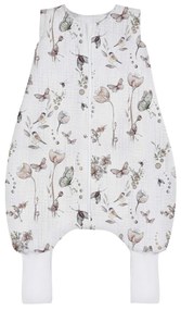 Sac de dormit cu picioare, bumbac muselina 0.5 Tog, Natura, S 86 92 98, 12-36 luni