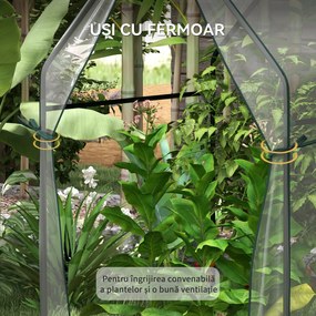 Outsunny Mini Sera Portabila 90x90x145cm cu 2 Usi cu Fermoar Transparent pentru Interior Exterior | Aosom Romania