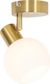Spotlight Art Deco auriu cu sticlă opala reglabil - Anouk