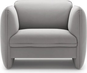 Fotoliu gri deschis cu tapițerie din catifea Georgia – Micadoni