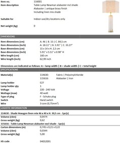 Veioza design LUX Newman, alabastru 116001 HZ