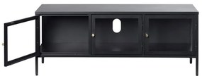 Masă TV neagră din metal 132x52 cm Carmel – Unique Furniture
