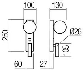 Redo 01-2992 - Aplica de perete OASIS, LED 3W/230V + 1x G9/10W, USB, CRI 90, bronz