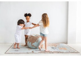 Fotoliu puf pentru copii albastru/bej World Map – Lorena Canals