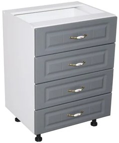 Corp inferior 60 cu 4 sertare Zebra MDF gri dungi