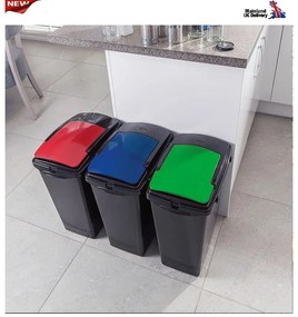 Coș de gunoi negru din plastic 40 l – Addis