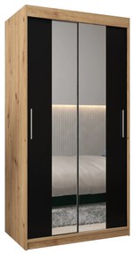Dulap de haine 100 cm Toki 1 (stejar artisan + negru mat). 1064882