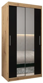 Dulap de haine 100 cm Toki 1 (stejar artisan + negru mat). 1064882