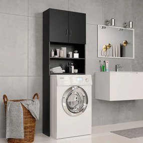 vidaXL Dulap mașina de spălat, negru, 64 x 25,5 x 190 cm, pal