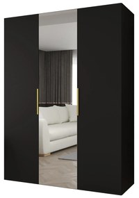 Dulap de haine 150 cm Mirabella 2 (Negru + Auriu). 1126409