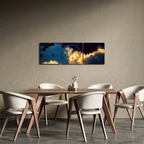 Tablou cu parașutiști în ceruri (cu ceas) (90x30 cm)