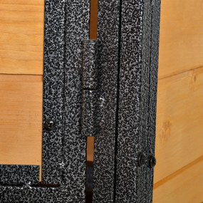Cusca pentru Iepuri PawHut, Rampa si Spatiu Deschis, Lemn si Metal, Galben Deschis, 89.5x45x81cm | Aosom Romania
