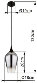 Pendul design modern LAVUS negru/crom