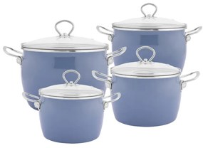 Set oale Balbina blue, emailate, 8 piese, cu inductie