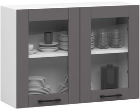 Vitrină de bucătărie superioară Organo 580 (alb + grafit). Promo -17%. 1117518