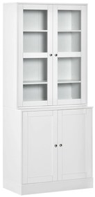 HOMCOM Bibliotecă Perete, 2 rafturi, 76 cm x 40 cm x 178,5 cm, Alb | Aosom Romania
