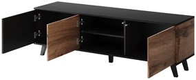 Comoda TV Random RTV1 stejar wotan/negru - L150 x A40 x h47 cm