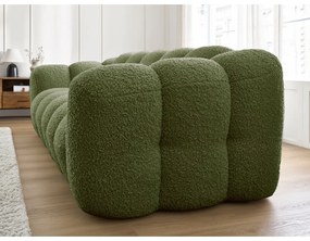 Canapea verde cu tapițerie din țesătură bouclé 232 cm Hippolyte – Bobochic Paris