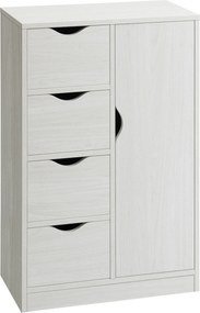 HOMCOM Mobilier Dulap Baie cu 4 Sertare si 2 Niveluri, Modern si Practic pentru Baie, Alb | Aosom Romania