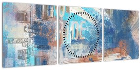 Tablou - Născut să călătorească (cu ceas) (90x30 cm)