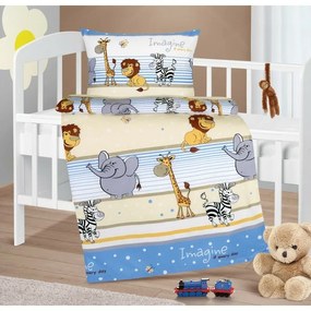 Bellatex Lenjerie de pat din bumbac Agata Safarialbastru, 90 x 135 cm, 45 x 60 cm