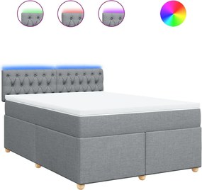 vidaXL Pat continental, gri deschis, 140x200 cm, material textil