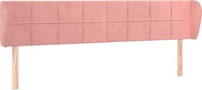 vidaXL Tăblie de pat cu aripioare roz 183x23x78/88 cm catifea