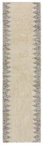 Covor tip traversă gri/crem țesut manual din amestesc de lână 60x230 cm Minerals Border – Flair Rugs