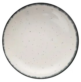 Set de masă 24 piese, porțelan, alb/negru