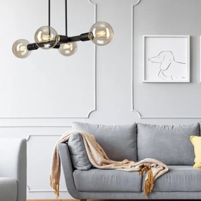 Lustră pe tijă ASTRID 4xE27/60W/230V negru