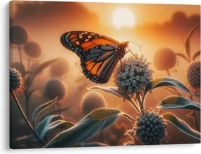 Tablou – Fluture în soare apunând (70x50 cm)