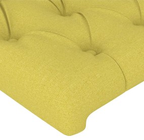 Tablie de pat cu LED, verde, 160x7x78 88 cm, textil 1, Verde, 160 x 7 x 78 88 cm