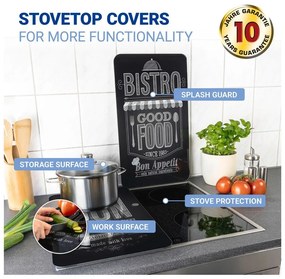 Set 2 protecții din sticlă pentru aragaz Wenko Bon Appetit, 52 x 30 cm