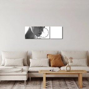Tablou - Portretul femeii, alb- negru (cu ceas) (90x30 cm)