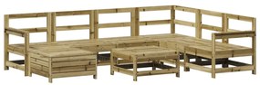 3250615 vidaXL Set canapea de grădină, 8 piese, lemn de pin tratat