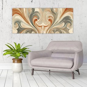Tablou - Vârtejuri în culori pământii (120x50 cm)
