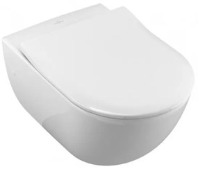 Set vas WC suspendat Villeroy &amp; Boch, Avento, direct flush, cu capac slim seat, alb alpin