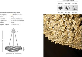 Lustra metal auriu si cristale sticla BARLETTA 80