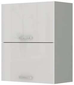 Dulap superior de bucătărie Brunea 60 GU-72 2F (gri + alb lucios). 1024984