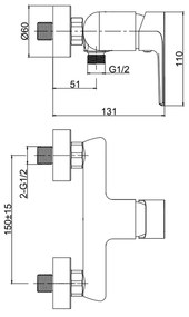 Set paravan dus walk-in 90x200 cm crom Deante Abelia, bara, para dus si furtun Hansgrohe si baterie dus Cersanit Suaro