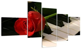 Tablou - trandafir pe pian (150x85cm)