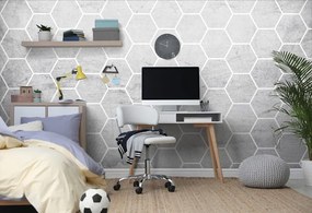 Tapet model hexagonal gri