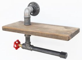 Suport de hârtie igienică cu raft BORURAF 22x31 cm molid