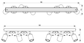 Spot FLOWER 6xGU10/8W/230V crom mat