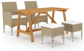 vidaXL Set mobilier de grădină, 5 piese, bej