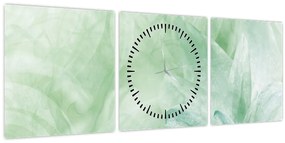 Tablou - Floare verde (cu ceas) (90x30 cm)