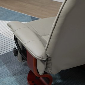 HOMCOM Fotoliu relax Fotoliu TV Fotoliu recliner Piele ecologică Scaun rotativ 360° Înclinat 145° Gri 78 x 87 x 100 cm | Aosom Romania