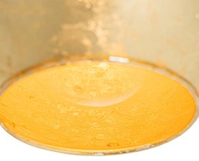 Aplică de perete de design neagră cu sticlă aurie - Bert