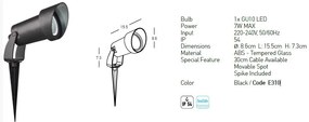 Proiector cu tarus iluminat exterior decorativ IP54 Suny GU10