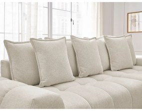 Colțar alb extensibil/cu spațiu de depozitare cu tapițerie din chenille (cu colț pe partea dreaptă/cu șezlong) Everest – Bobochic Paris